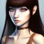 Placeholder: Japanese girl with big brown eyes and long black hair with bangs