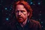Placeholder: male actor Courtney Gains, his highly detailed softly freckled handsome face, meticulously detailed multi-hued red hair; by James R. Eads, Ellie Paisley Brooks-Miller art, Tania Rivilis, Renata-s-art, Dan Mumford; luminous colorful sparkles, glitter, airbrush, depth of field, volumetric lighting, deep color