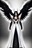 Placeholder: angel, demon, angel demon hybrid, half angel, half demon, black angel wings, white demon wings, black and white, balance, horns, armor, noble clothes, black and white armor, black and white clothes