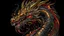 Placeholder: Detailed Illustration of Powerfull Dragon, Black & Gold Colors, Legendary, Cosmic Background, Whole Body 8K High Quality, Red Eye