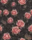 Placeholder: A highly detailed oil painting of intricate black rose flowers, seamless pattern, Baroque, fireflies lighting , little house in the prairie , 24mm , 8k , 3d,close up,