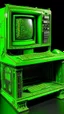 Placeholder: A lime green cybernetic computer painted by Claude Monet