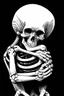 Placeholder: Black And White Graphic Of a Skeleton Hugging Itself