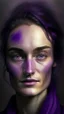 Placeholder: human portrait ultra realistic, purple colors