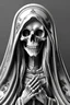 Placeholder: santa muerte symbol grey and white hyper realistic