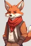 Placeholder: anime style anthropomorphic fox in dnd rouge clothing with a scarf