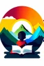 Placeholder: The logo consists of a child facing a book and mountains and colors