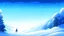 Placeholder: fantasy cartoon style: Upon a snowy hill. It is morning, and the snow sparkled like a million tiny magical diamonds.