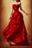 Placeholder: Adorable woman in red gown