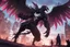 Placeholder: Venom in 8k solo leveling shadow artstyle, crow them, feathers, big wings, neon effect, full body, apocalypse, intricate details, highly detailed, high details, detailed portrait, masterpiece,ultra detailed, ultra quality