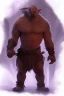 Placeholder: Full body photography of ethereal ANGRY ORC , Fire theme art, Dark moody night atmosphere, by Michelangelo, 8K, high body details, anatomically perfect body, oak tree roots, purple, red, armed with guns ,