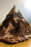 Placeholder: A brown volcanic summit designed in African masks painted by Katsushika Hokusai