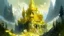 Placeholder: A yellow shining crystal castle painted by Zhang Lu