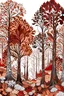 Placeholder: forest in brown and red on a white background in baroque style