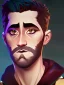 Placeholder: Portrait of a 30 year old strange gay warlock like Jake Gyllenhaal