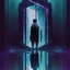 Placeholder: Stuck in this void place... the image Within the mirror, "X-RAY MIRROR", dark sci-fi fantasy, mirrorcore, artistic, surreal, sinister, profound, dramatic, vaporwave, digital painting