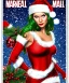 Placeholder: woman elve. Christmas scene. poster. marvel comic. low-key