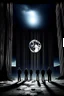 Placeholder: THE MOON HIDDEN SHADOWY FIGURES in old abandoned skyskraper meeting big brother STYLE OF HIROKU OGAI