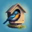 Placeholder: Illustration of a bird inside a birdhouse