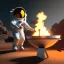 Placeholder: astronaut cooking marshmallows on barbecue from mars unreal engine 5, octan render