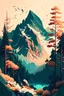 Placeholder: Beautiful nature, mountains, trees, beautiful, illustration.