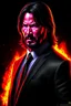 Placeholder: John Wick turning Super Saiyan photo real