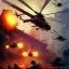 Placeholder: vietnam war. war report. one helicopter. bokeh. lens flare. warm lights. high detailed. beksinski