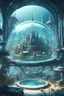 Placeholder: a digital illustration of a futuristic city under the ocean, a glass dome over the top, matte painting, detailed, high quality, 4k