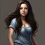 Placeholder: pretty girl, aged 17, brunette, conventionally attractive, realism, jeans, curvy,