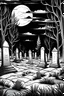 Placeholder: Graveyard at Night for coloring