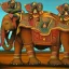 Placeholder: african gods riding an indian elephant painting