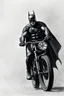 Placeholder: a charcoal color picture of Batman on his bike