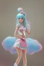 Placeholder: full body shot of Cotton candy girl, digital painting, high quality,standing pose, by IrinaKapi