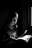 Placeholder: reading a book in the dark