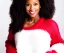 Placeholder: Woman, happy, expressive, emotive, smiling, pouting lips, African American, afro hair, kinky hair, coily hair, blizzard, snow, red sweater, delta sigma theta, snow angel, hazel colored eyes, snow man, snowflake,snowball, hair in high puff, short hair, no makeup, natural colored lips