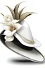 Placeholder: Imagine a stylized and whimsical hat as the main focus of the image. The hat is adorned with an elegant Calla Lily emerging gracefully, creating a visually appealing and artistic representation. There's no accompanying person or facial features, keeping the design clean and straightforward. This hat, with the blooming flower, serves as a distinctive and charming profile picture for your flower store.