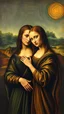 Placeholder: Mona Lisa tangoing whit Vincent van Gogh realistic