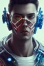 Placeholder: cyberpunk, head, men, portrai