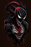 Placeholder: vector art, venom deadpool hybrid, illustration, black background, Vectorstock, flat