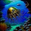 Placeholder: 90's TCG fantasy artwork art of nautilus robot underwater