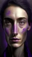 Placeholder: human portrait ultra realistic, purple colors