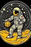 Placeholder: An astronaut is playing basketball