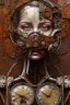 Placeholder: an abstract painting of rusted clocks, by lucian freud, rust, scaffolding, iron cladding, decay, mixed media, textured, anatomically correct, beautiful woman perfect face, sharp focus, highly detailed