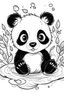 Placeholder: cute baby panda swim colouring page