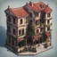 Placeholder: Elevated view of a Venetian house 2d game asset from the front