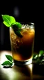 Placeholder: A refreshing glass of iced tea, with condensation glistening on the sides and a sprig of mint floating on top.