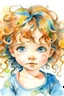 Placeholder: girl 2 years old diamond watercolor big eyes, curly hair.