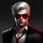 Placeholder: Character: Handsome, youthful vampire Facial Features: Youthful appearance with soft, natural facial features Hair: Tousled whiteblonde hair, styled in a modern fashion Build: Lean and athletic physique, characteristic of a twenty-year-old Clothing: Modern red and black attire with stylish accessories, including red sunglasses Art Style: Realistic portrayal with a focus on natural beauty and youthfulness