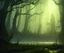 Placeholder: dynamic lighting, Intricately detailed, Splash screen art, deep color, Unreal Engine, volumetric lighting, dark fantasy artwork, dark swamp artwork, fantasy swamp artwork, cottage, night, fog, autumn,