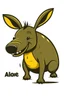 Placeholder: Aardvark with a mischievous grin, Style: Cartoon Minimalist, Mood: Playful, Lighting: Flat with bold shadows, T-shirt design graphic, vector, contour, white background. THE IMAGE FEATURE B ZOO AND WORDS\"life is better with a Aardvark\"IN WHIT LETTERS.THE BACK